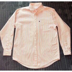 Brooks Brothers / Men's Sz M / Button Down / Long Sleeve / Orange White Stripes